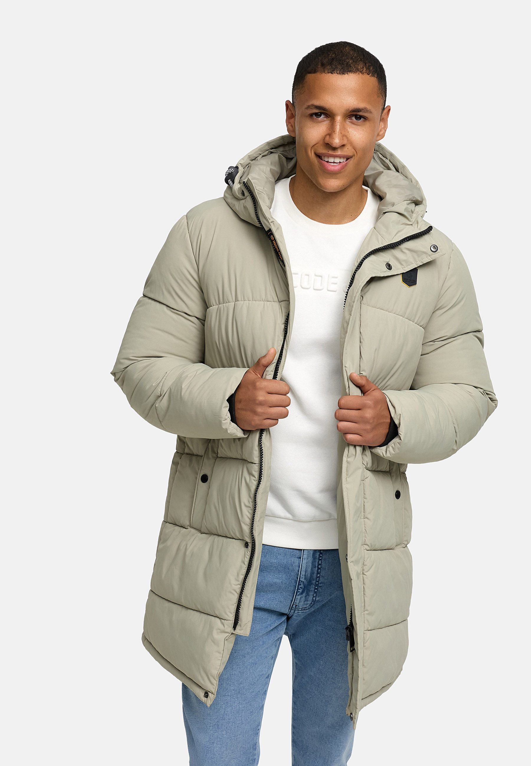 Indicode Winterjacke Herren INPazze Jacke Winter Herrenjacke Steppjacke mit Kapuze und Reißverschluss