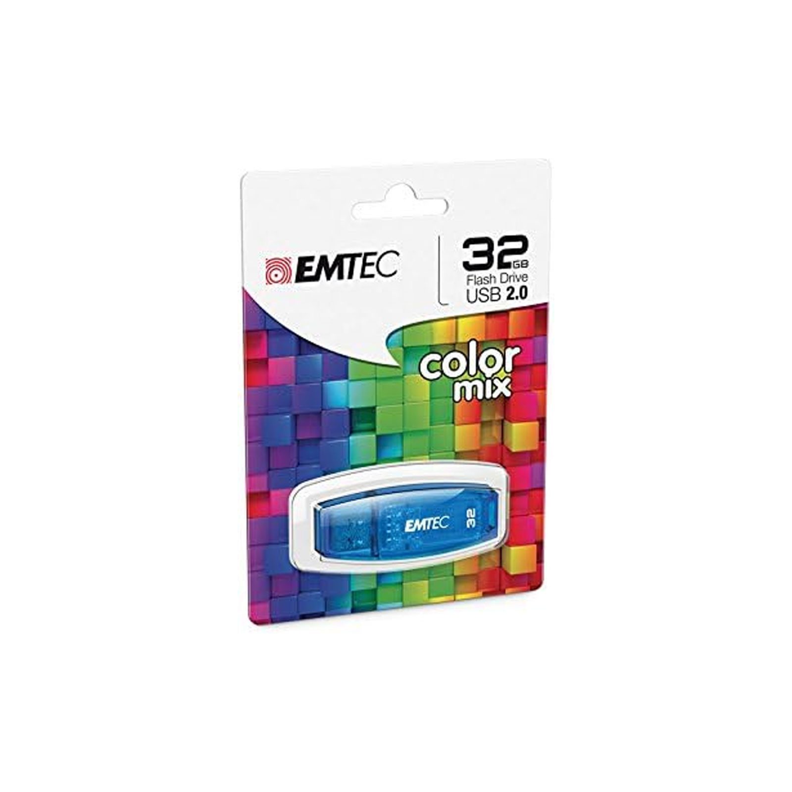 EMTEC C410 Color Mix 2.0 32 GB USB-Stick (Farbe schwarz, 32 GB, USB 2.0, recycelter Kunststoff)
