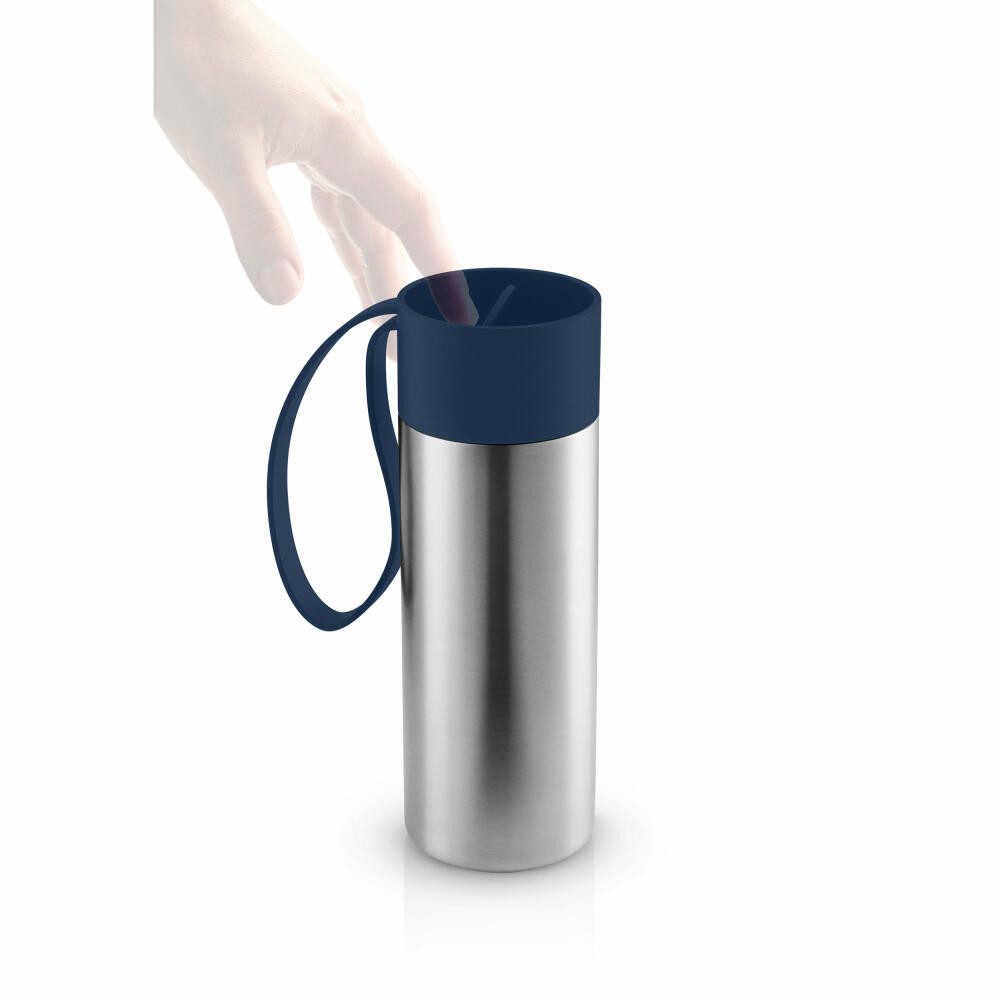 Eva Solo Thermobecher To Go Cup Navy Blue, 350 ml, Edelstahl, Kunststoff, Silikon