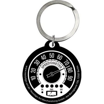 Nostalgic-Art Schlüsselanhänger mit Gravur Edelstahl Schlüsselanhänger Ø 4cm - Speedometer