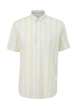s.Oliver Kurzarmhemd Regular: Button Down-Hemd aus Leinenmix