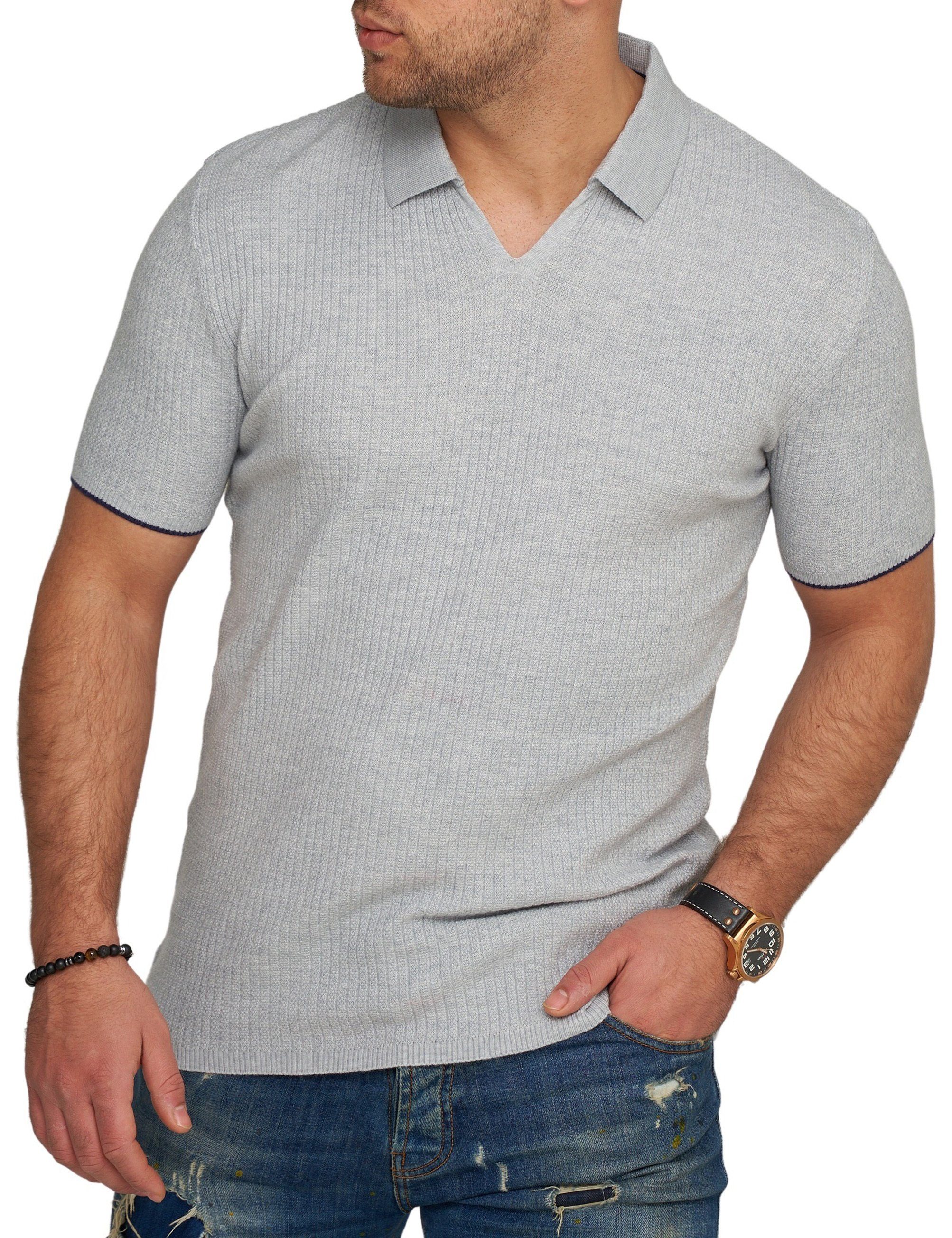 CARISMA Poloshirt CRMANAUS Rippstrick Kurzarm Polo T-Shirt