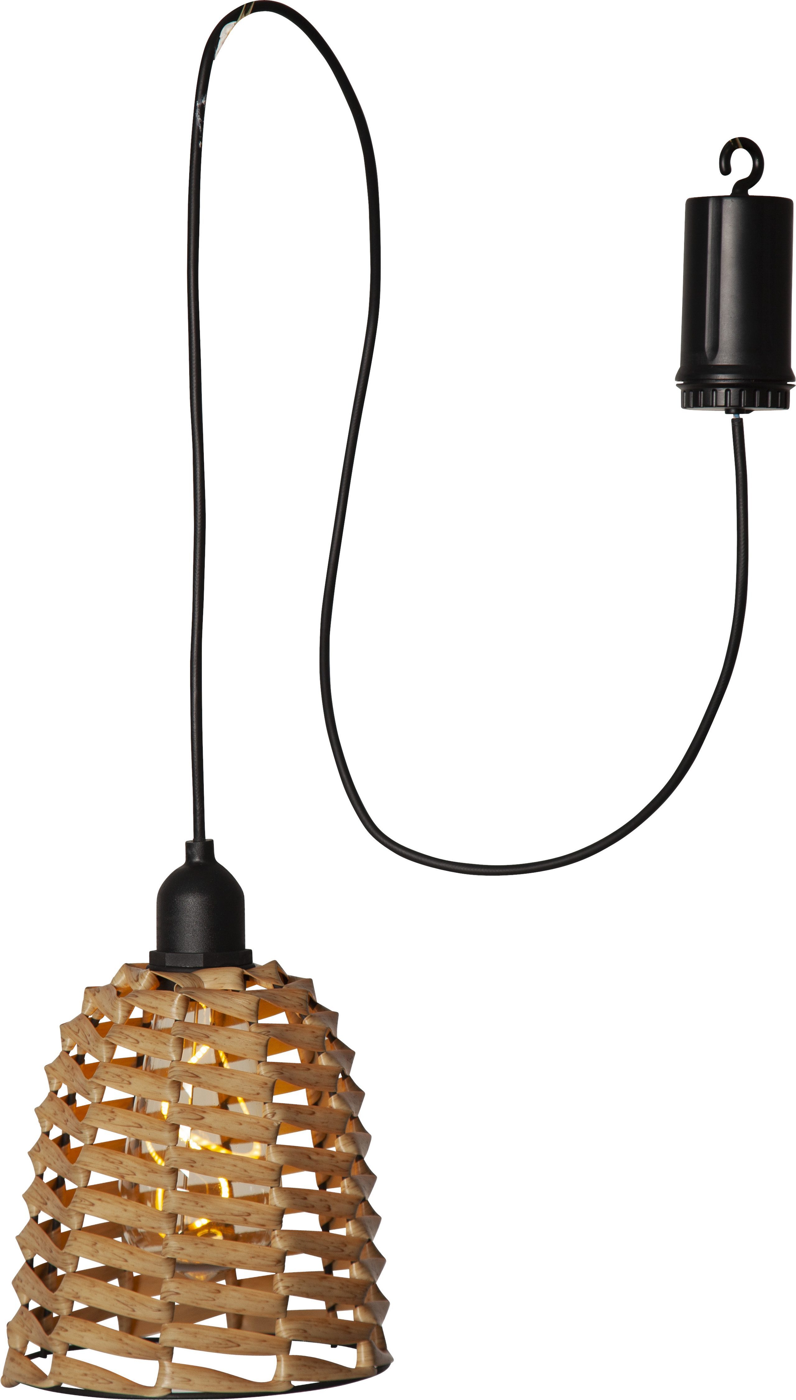STAR TRADING Dekolicht Außendekoration Twine, Timerfunktion, LED fest integriert, Warmweiß, Rattan-Optik in PE-Material, warmweißes Filament-Licht, 6/18-h-Timer