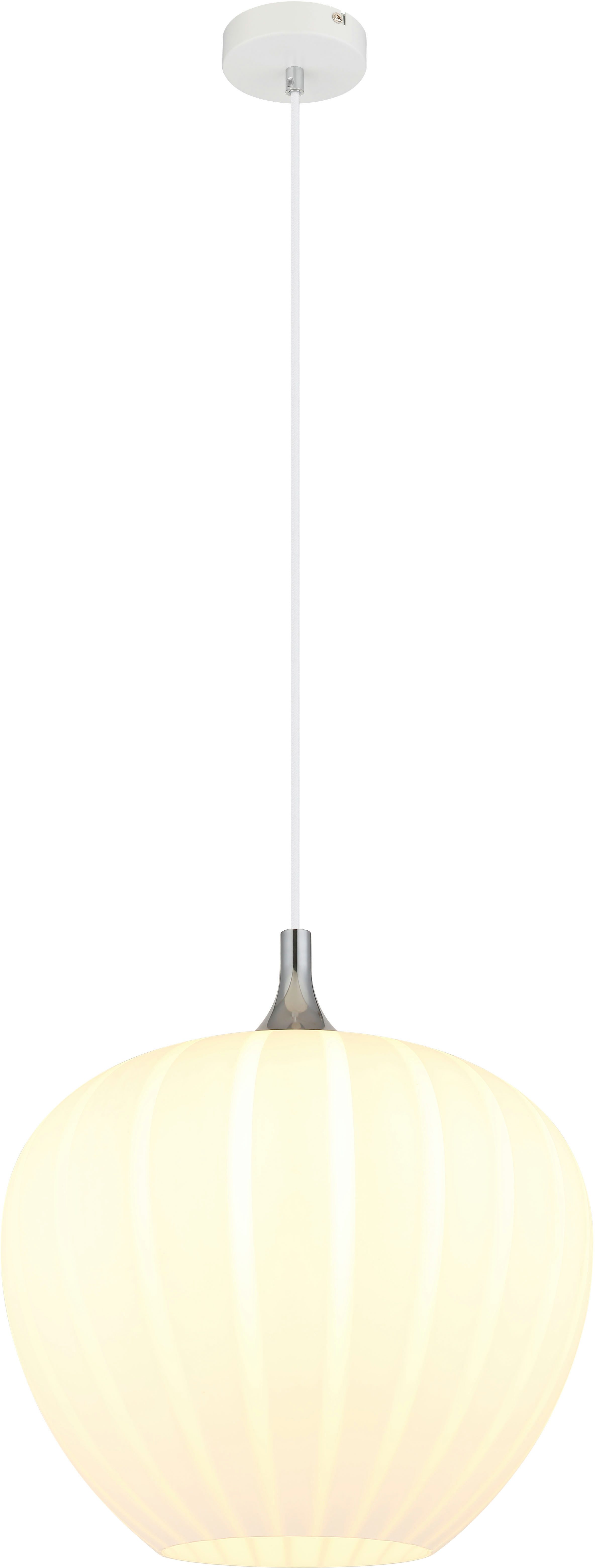 GLOBO LIGHTING Hängeleuchte MAXY, ohne Leuchtmittel, Hängelampe/Pendelleuchte/Glas opal/Höhe kürzbar/Glas Dekorillen