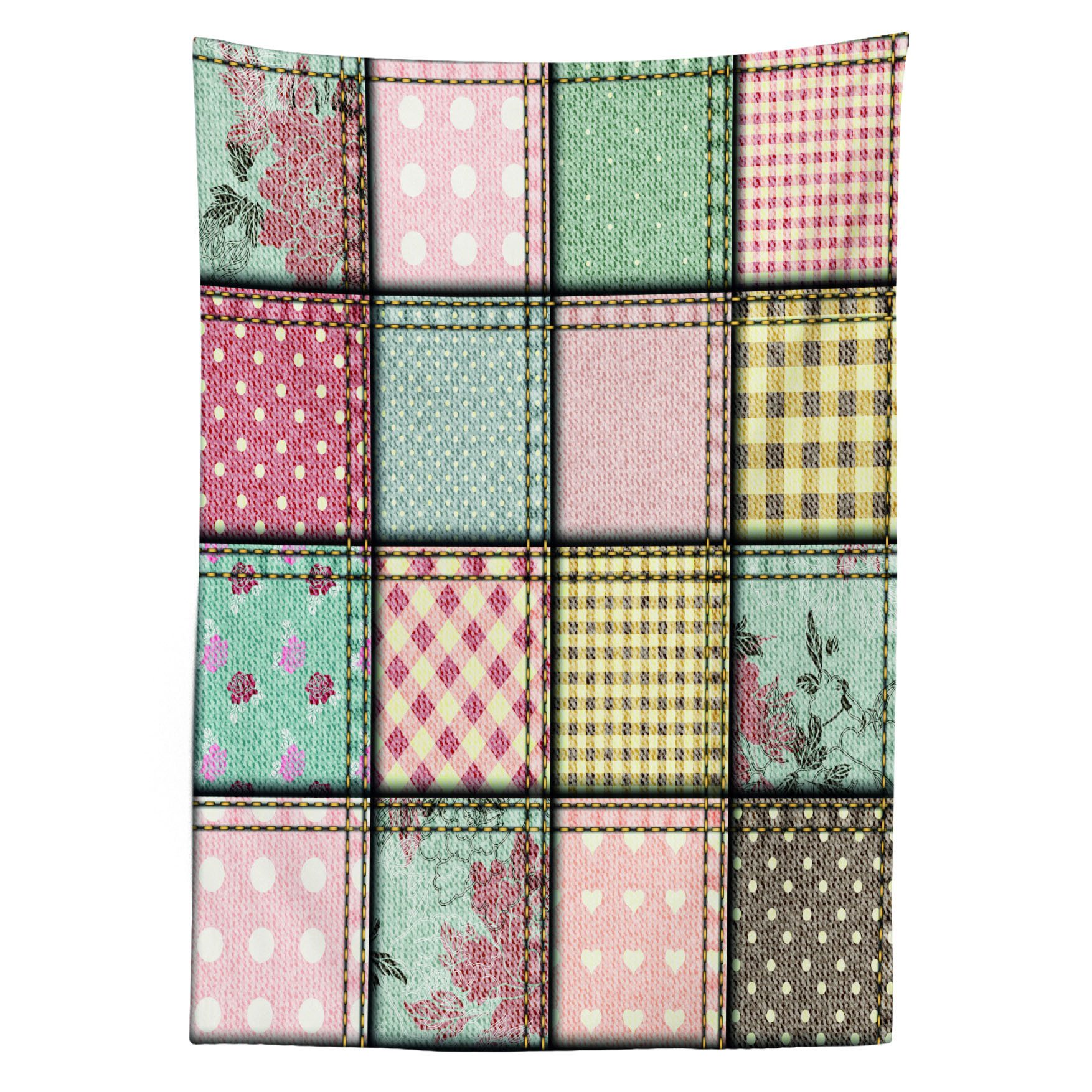 Abakuhaus Tischdecke Farbfest Waschbar Für den Außen Bereich geeignet Klare Farben, Shabby Chic Quadratische Stücke Tile