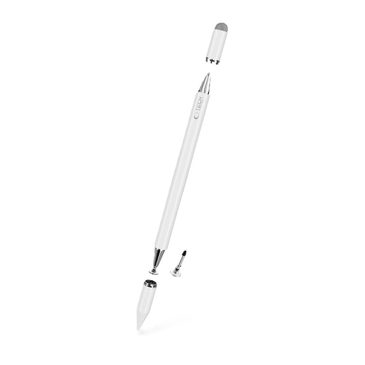 TECH PROTECT Eingabestift USP200 (Set mit Zubehör, Stylus mit 4 Ersatzspitzen) 3-in-1 Stylus mit austauschbaren Präzisionsspitzen