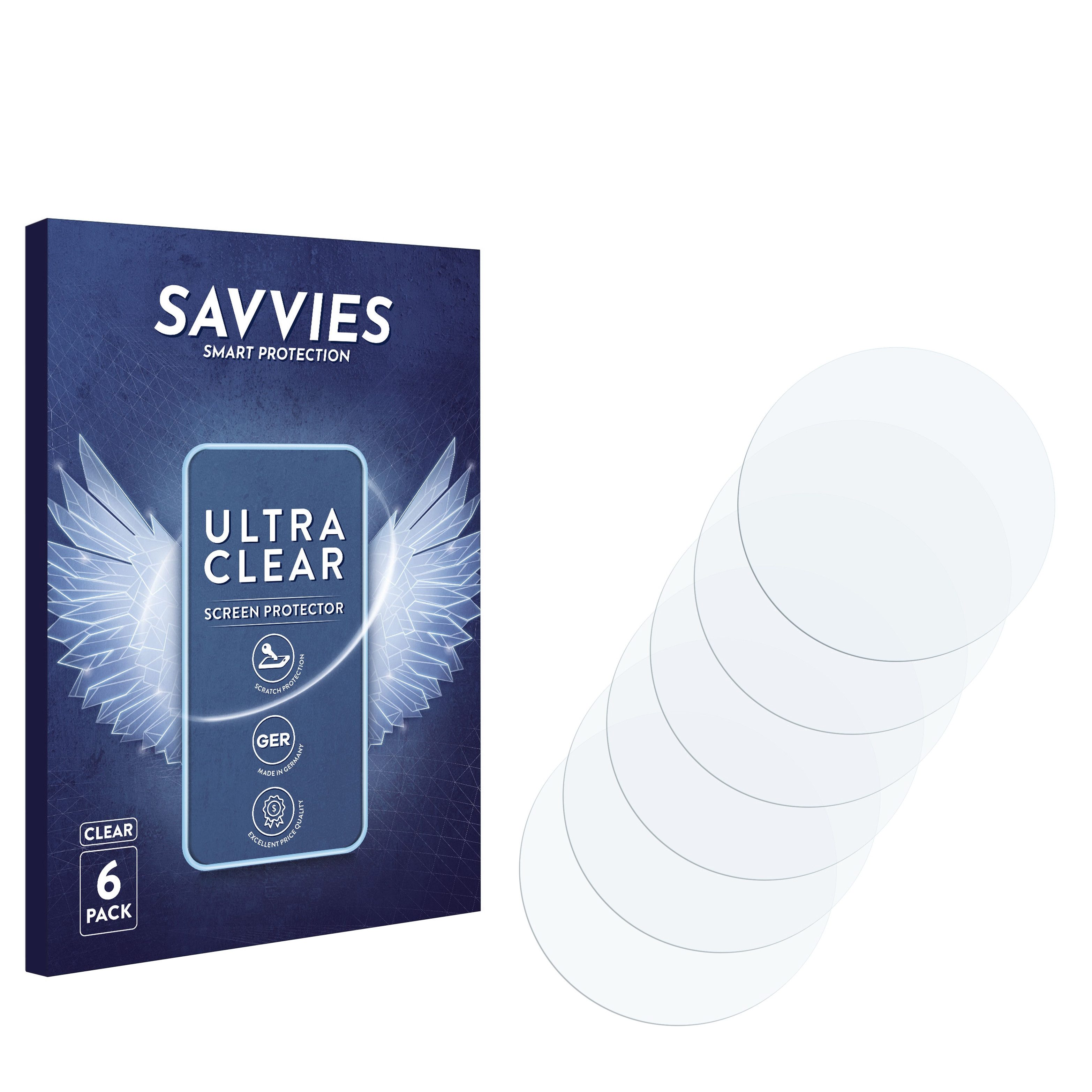 Savvies Displayschutzfolie Schutzfolie für Fossil Gen 6 (44mm), 6 Stück, Displayschutz Schutz Folie Klar Transparent