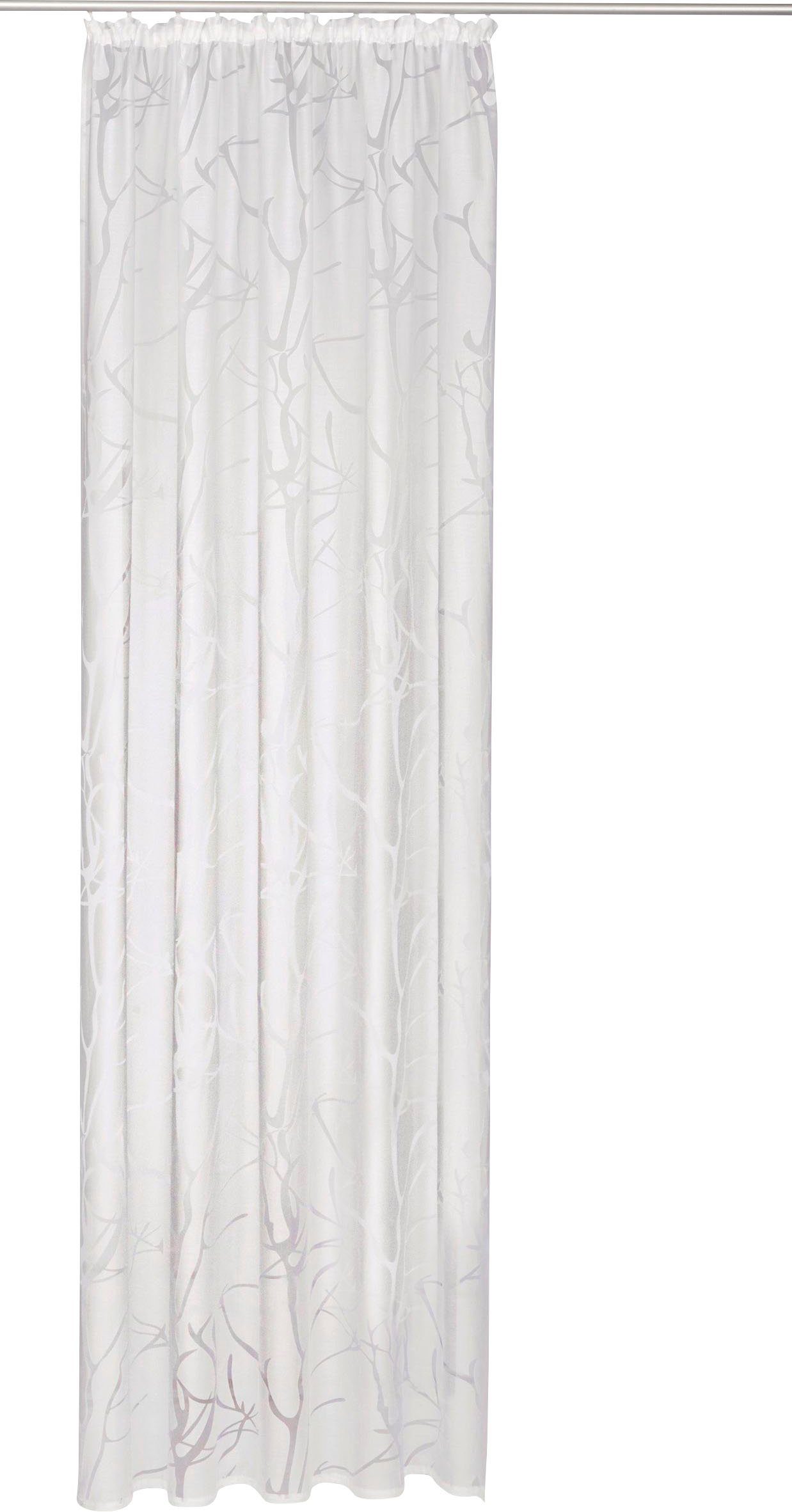 Gardine Anna, my home, Kräuselband Polyester (1 transparent, Ausbrenner, Halbtransparent, Ausbrenner, St), weiß