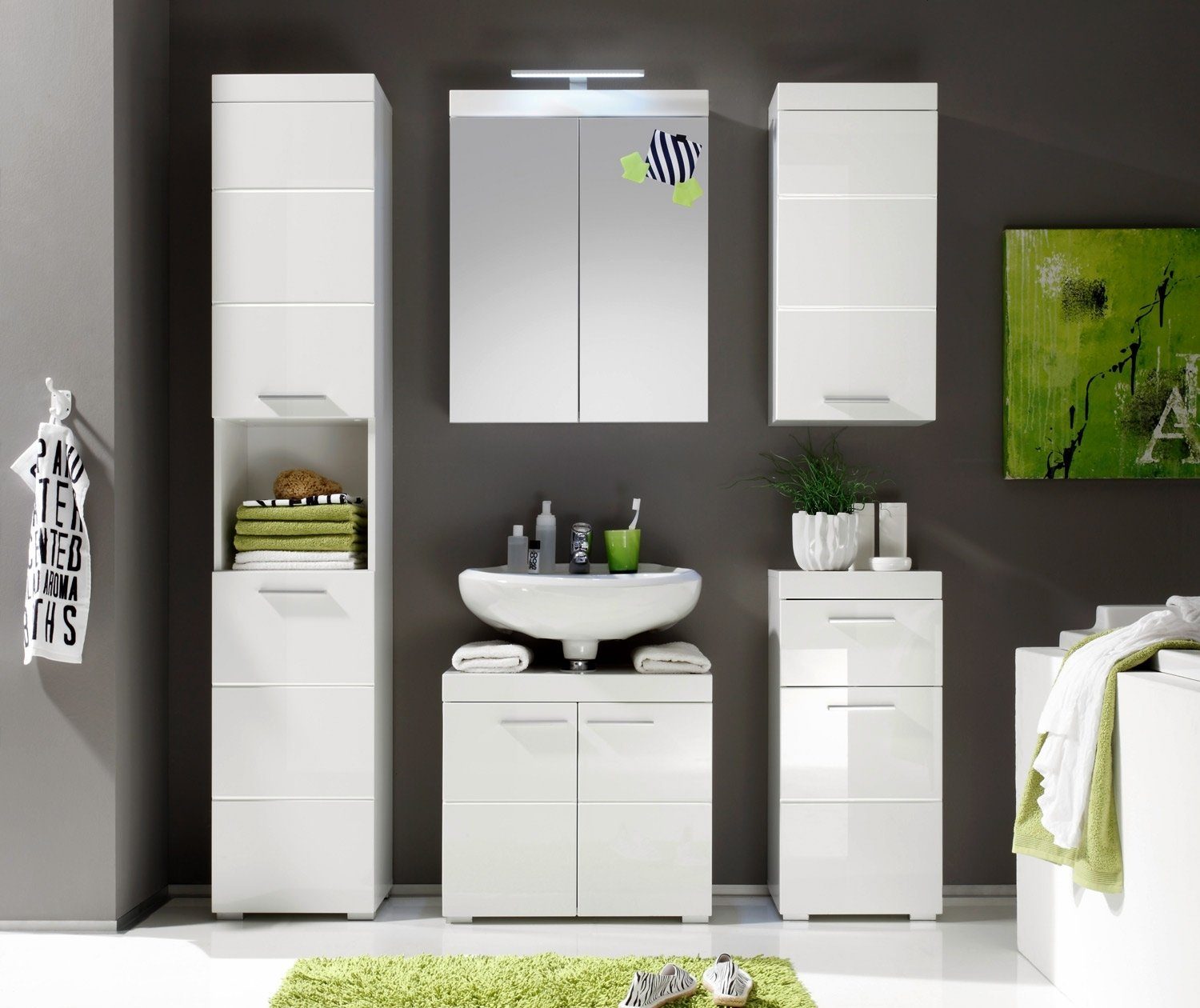 Hängeschrank AMANDA, H 77 cm, Weiß matt