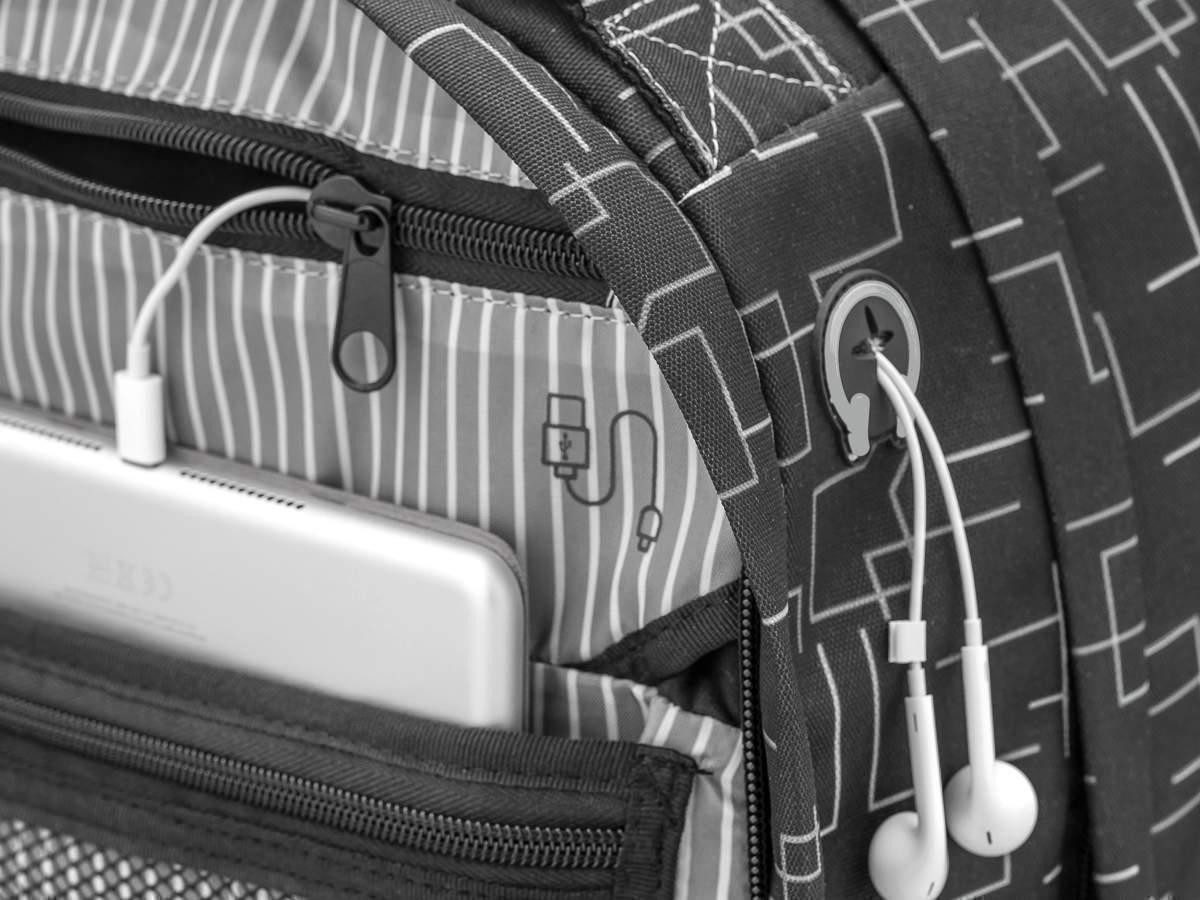 Wave Schulrucksack "Infinity" für Mädchen Jungen Teenager, Schultasche, ab 5. Klasse, weiterführende Schule, 2tlg. Set