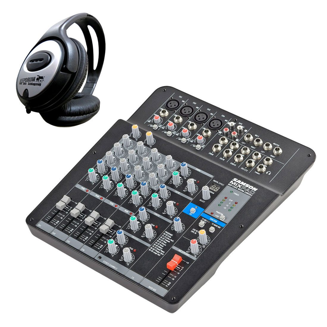 Mischpult Samson Mixpad MXP124FX USB Mischpult mit Kopfhörer