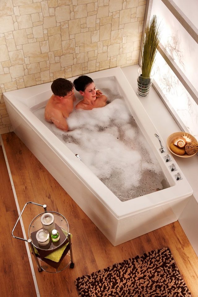 ottofond badewanne »galia ii«, (3-tlg), für 2 personen, mit fußgestell