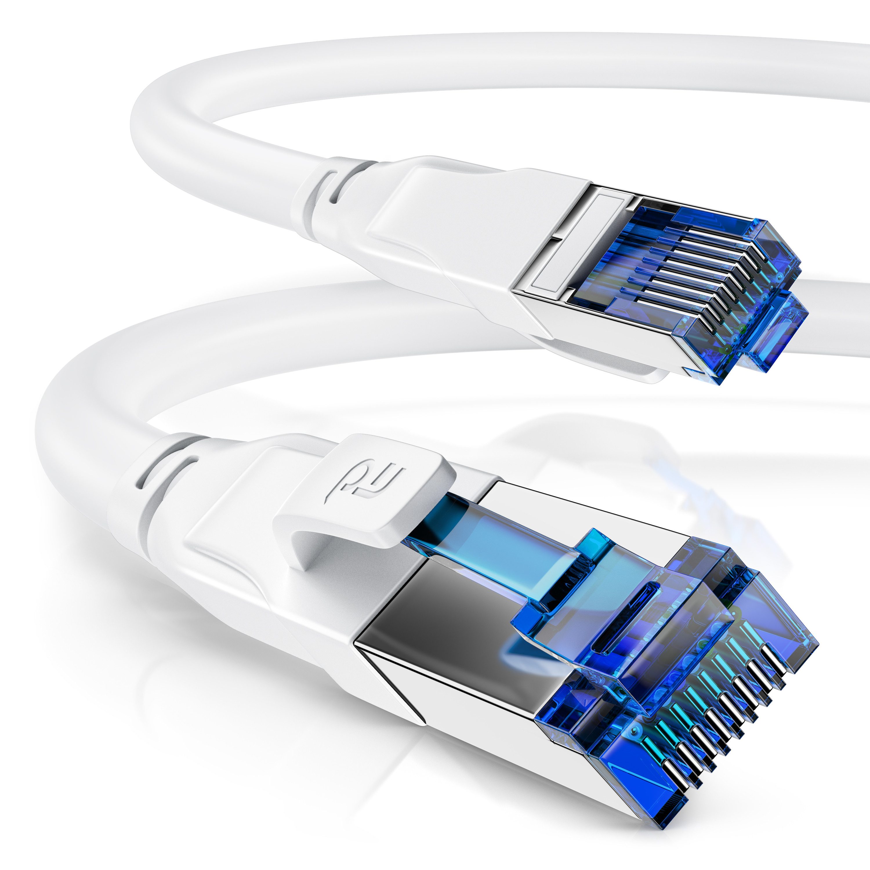 Primewire Patchkabel CAT 8 Gigabit Ethernet 40 Gbit/s S/FTP Netzwerkkabel, 0,25m LAN-Kabel, CAT.8, RJ-45 (Ethernet) (25 cm), für Router, Modem, Switch, PC, ideal für Gaming, Streaming, Homeoffice