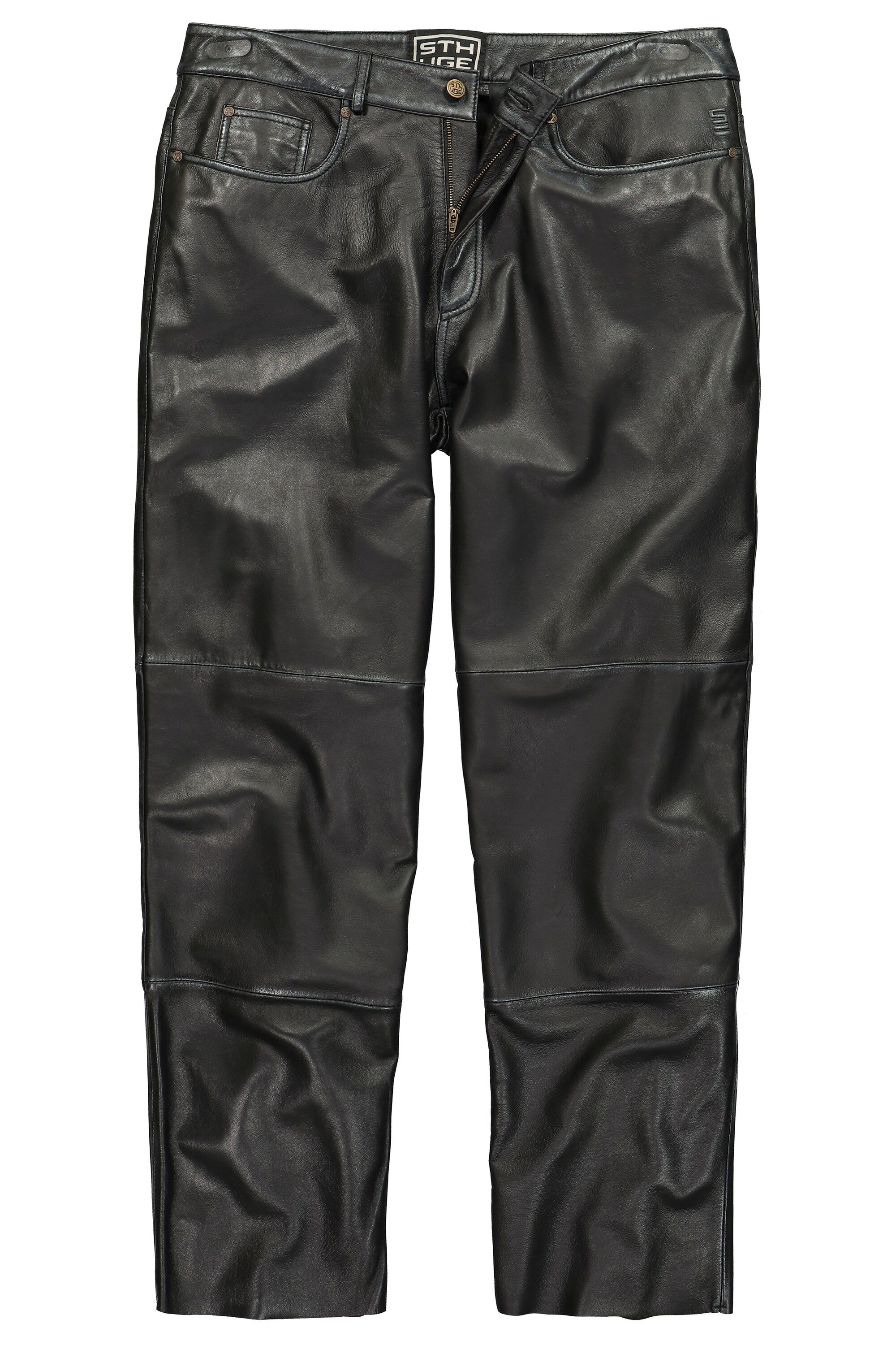 STHUGE Lederhose Lederhose Leder Baggy Fit große Gesäßtaschen