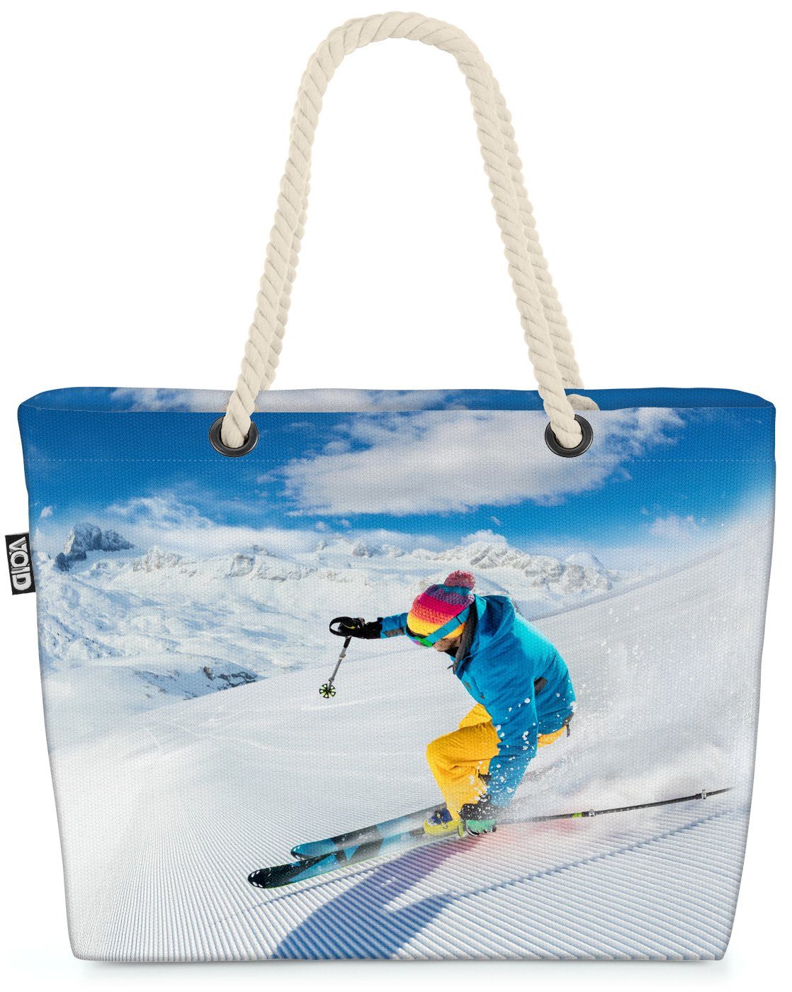 VOID Henkeltasche (1-tlg), Ski Alpen Beach Bag Urlaub Ski Skifahren Sport Wintersport Winter Schnee fahren