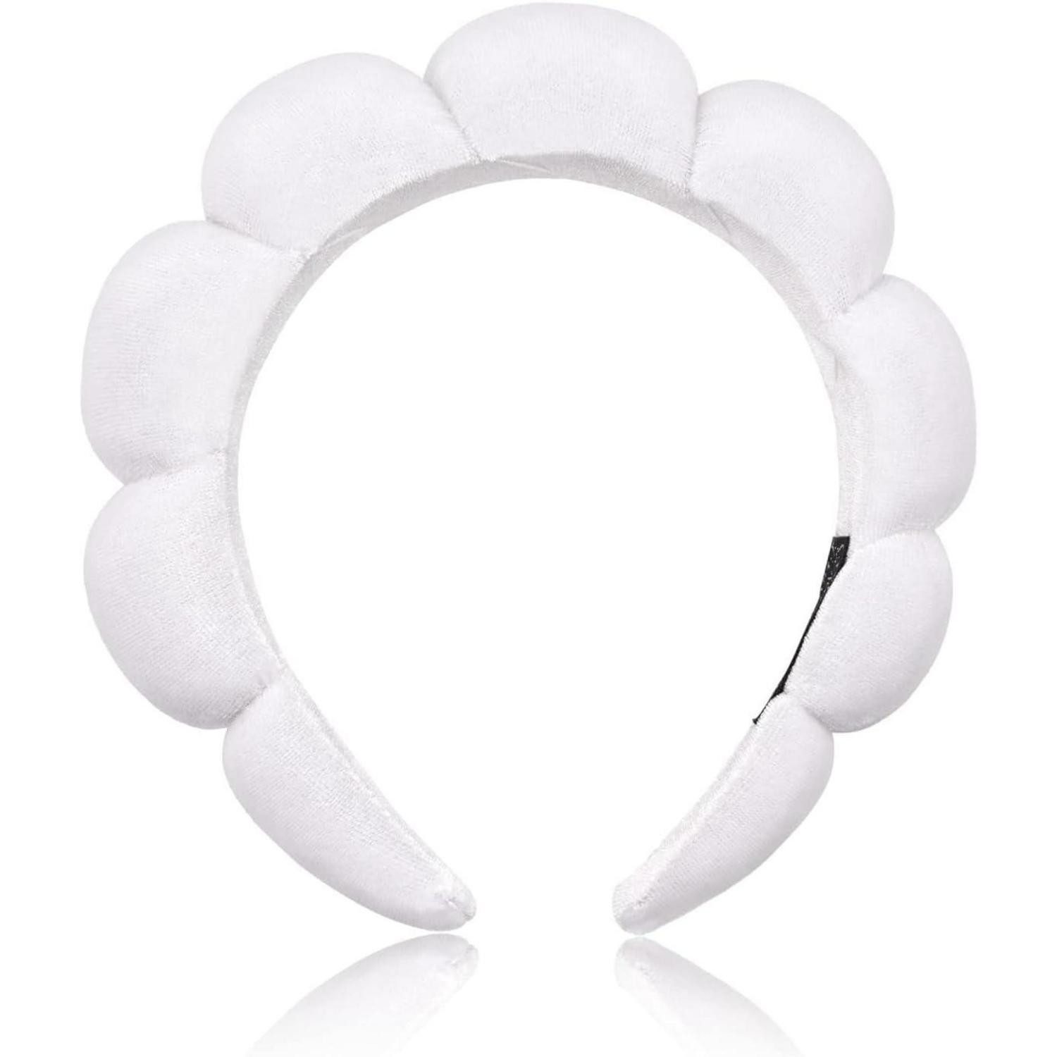 Haarband Spa-Stirnband Damen Schwamm Frottee Make-up Hautpflege White