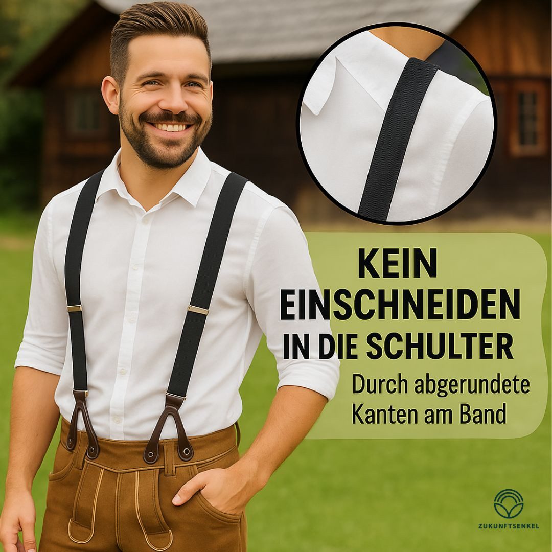 ZUKUNFTSENKEL Hosenträger Hosenträger Herren 3,5 cm Breite Y-Form mit Knopfverschluss (Deutsche Produktion, Komfortabel) Lederriemen Knopfverschluss, ohne Clips – Bild 5 von 5