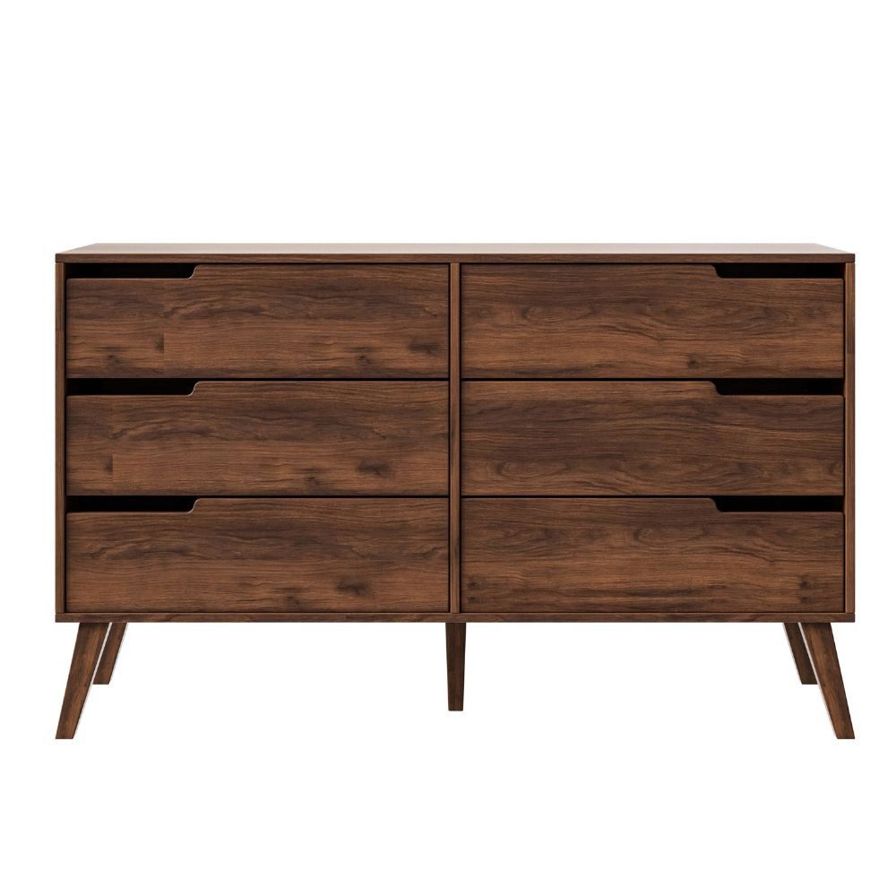 Compleo Kommode mit 6 Schubladen, Japandi Design, Sideboard mit 6 Schubladen MONIS
