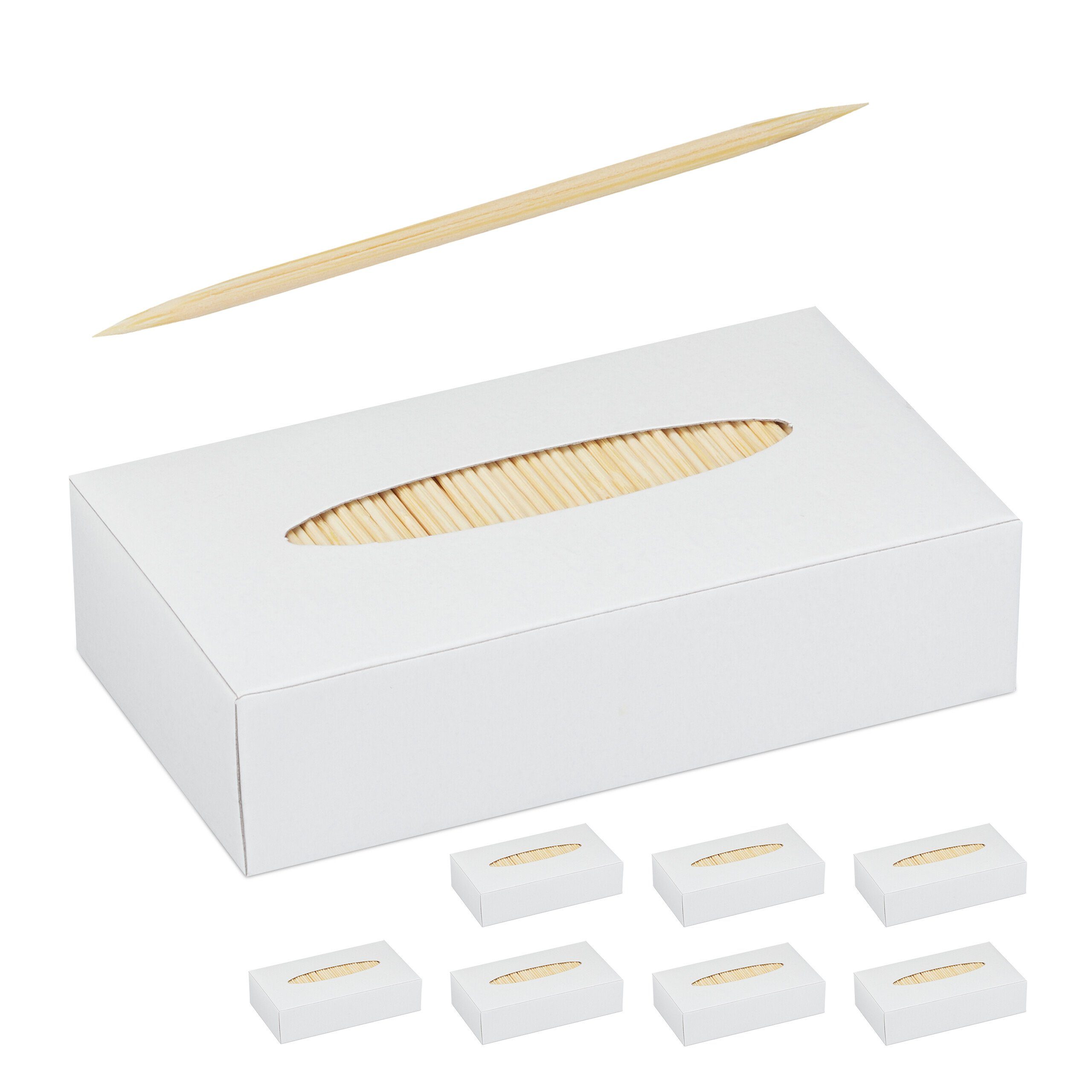 relaxdays Mundpflegecenter Zahnstocher Holz 8000er Set