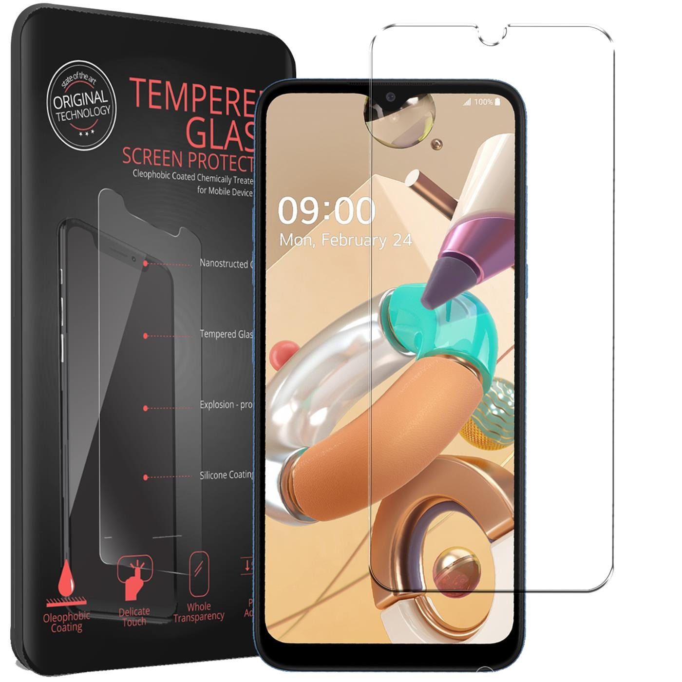 CoolGadget Schutzfolie Panzerfolie für LG K22, (9H Härtegrad, 2x Schutzglas, 1xReinigungset), Displayfolie Panzer Schutzfolie 2 Stück für LG K22 Glas Folie