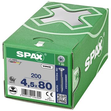 SPAX Schraube SPAX 0191010450805 Holzschraube 4.5 mm 80 mm T-STAR plus Stahl WIR