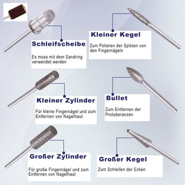 Randaco Maniküre-Pediküre-Set Elektrische Nagelfräser Nagelfeile Maniküre Diamantschleifer
