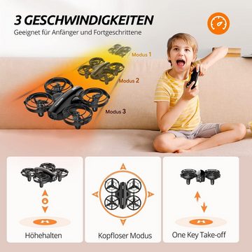 Tomzon Kinderdrohne mit Kamera, Anfängerdrohne unter 100g für Indoor Drohne (1080P HD, mit 3AkkusLangeFlugzeitPropellerschutzRotation Geschenk Jungen Mädchen)