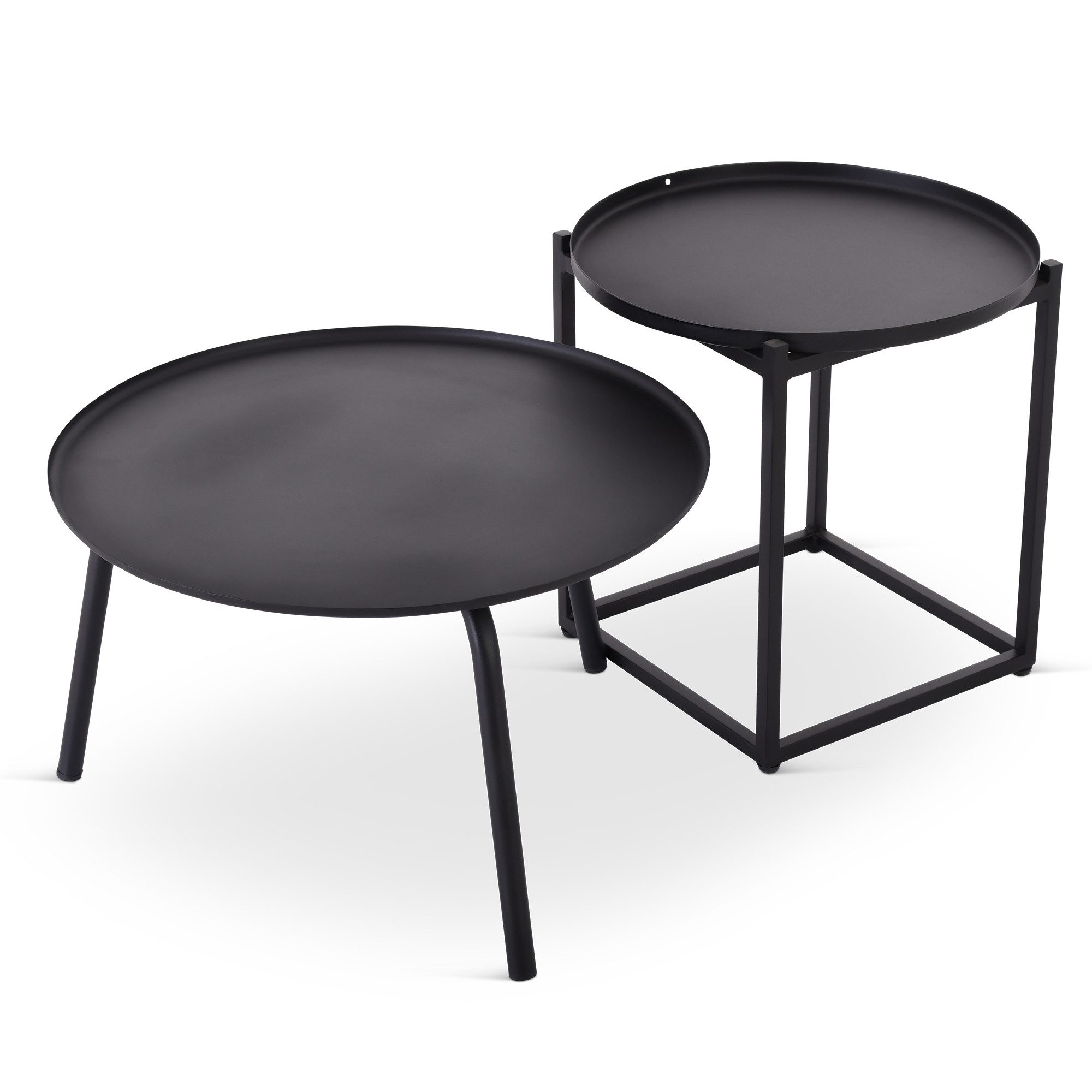 Raburg Gartenlounge-Set Lounge-Sitzgruppe, Polyratten, Anisa, (5-teilig, 2 Sessel & 1 Sofa & 2 Lounge-Tische), Gestell aus Metall in Seiden-Schwarz, belastbar 120 kg pro Sitzfläche