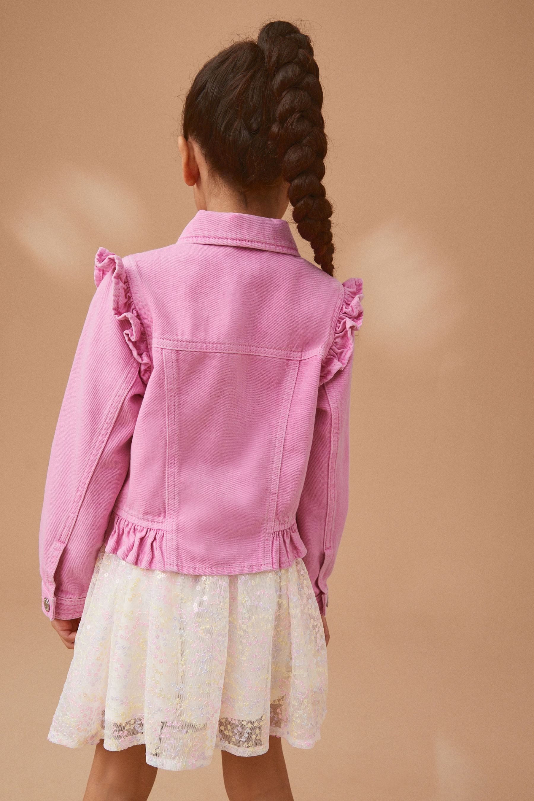 Jeansjacke Jeansjacke mit Schulterrüschen