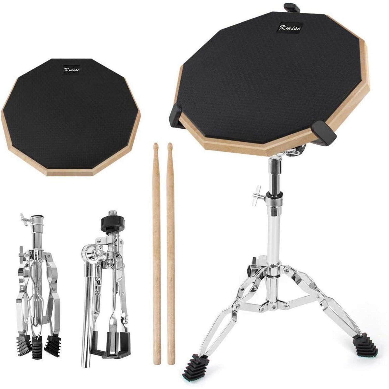 LuxusKollektion E-Drum Pads Übungsschlagzeug-Set geräuschlos 30.5cm doppelseitig, 1-St.