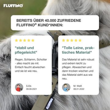 FLUFFINO® Hundeleine BioThane Hundeleine - 3-Fach verstellbar - 220 cm - Oliv