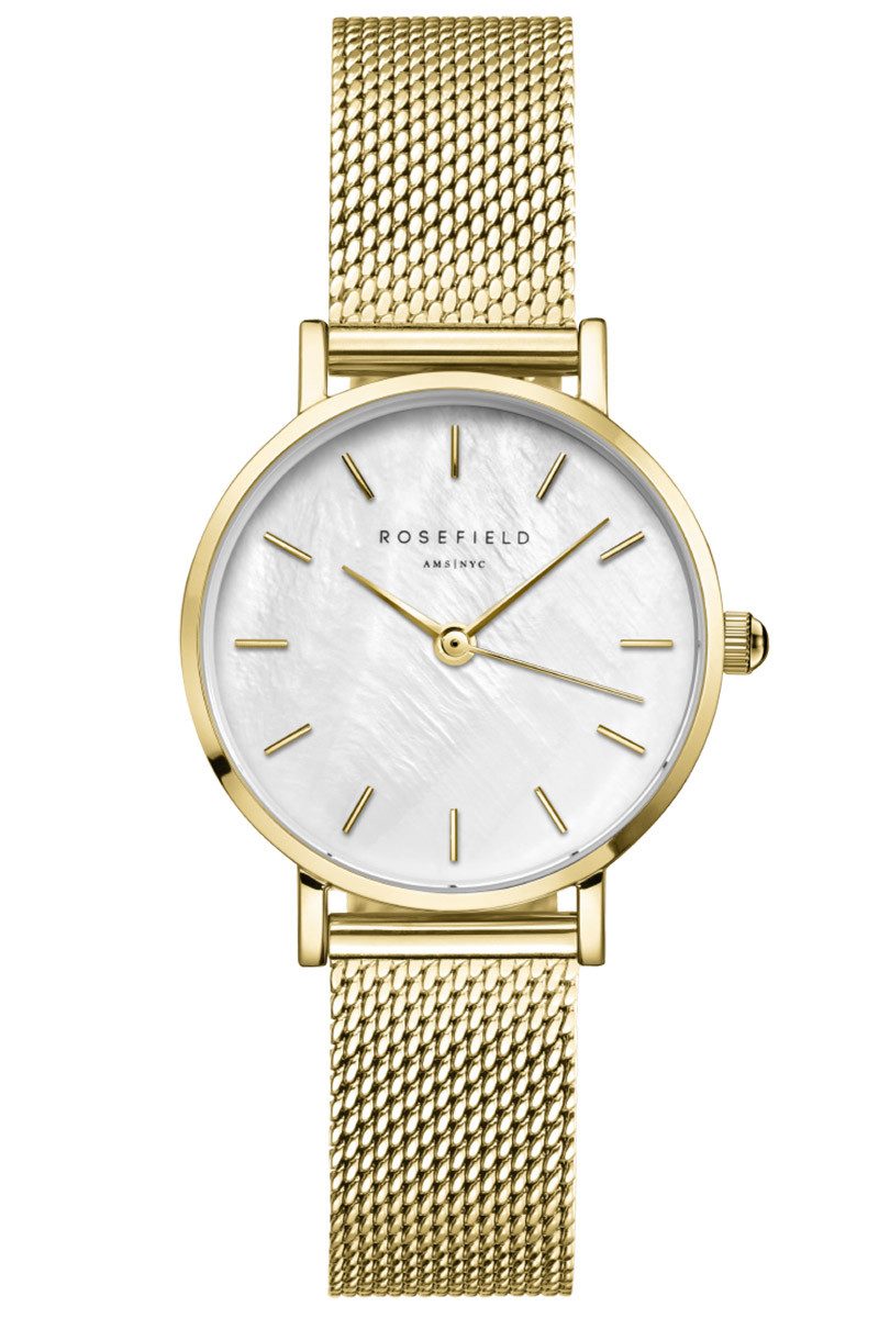 ROSEFIELD Quarzuhr Studio The Small Edit Meshband Goldfarben