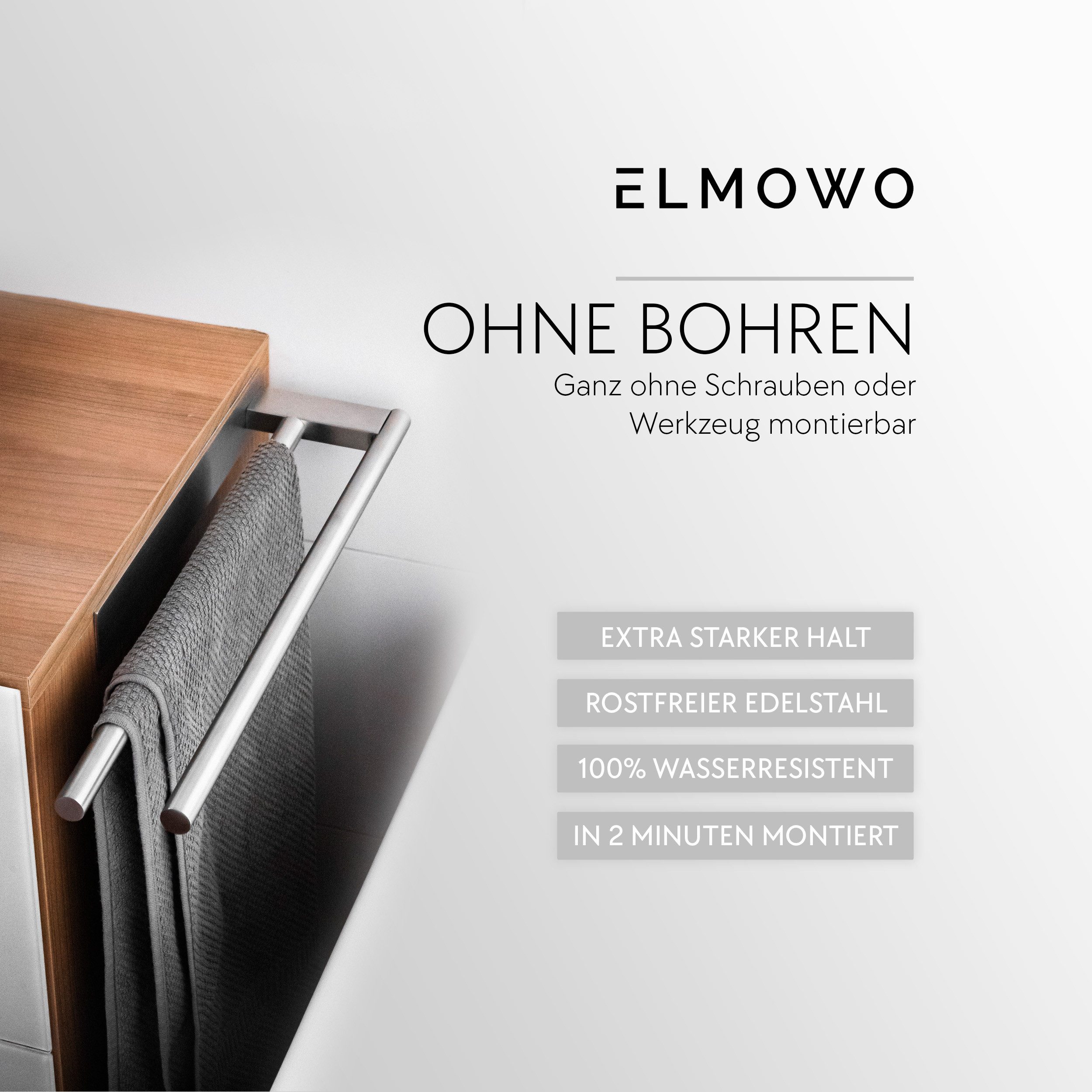 ELMOWO Handtuchhalter ohne Bohren aus Edelstahl günstig online kaufen