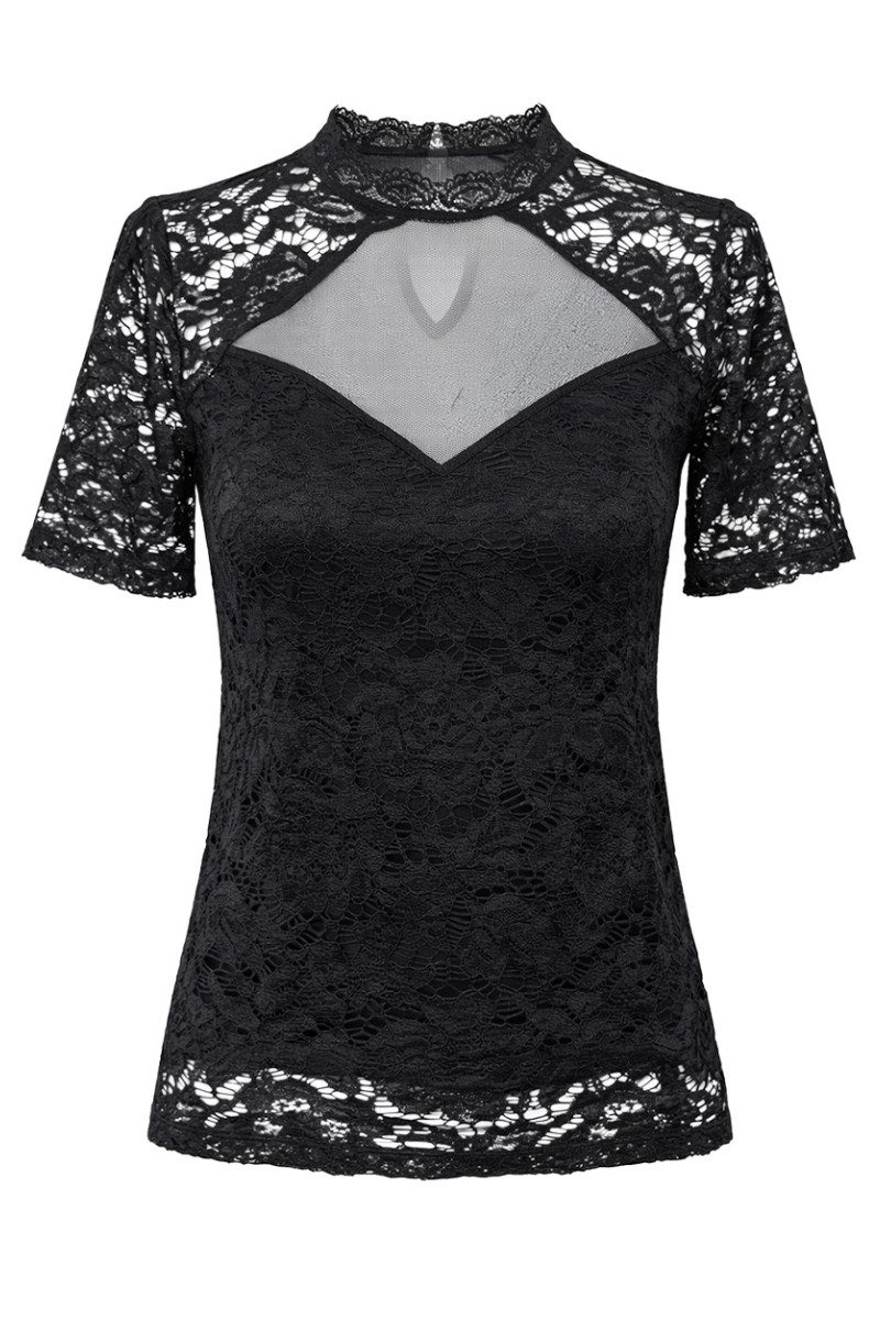 Hangowear Trachtenbluse Blusenshirt Damen - DAFNE - schwarz