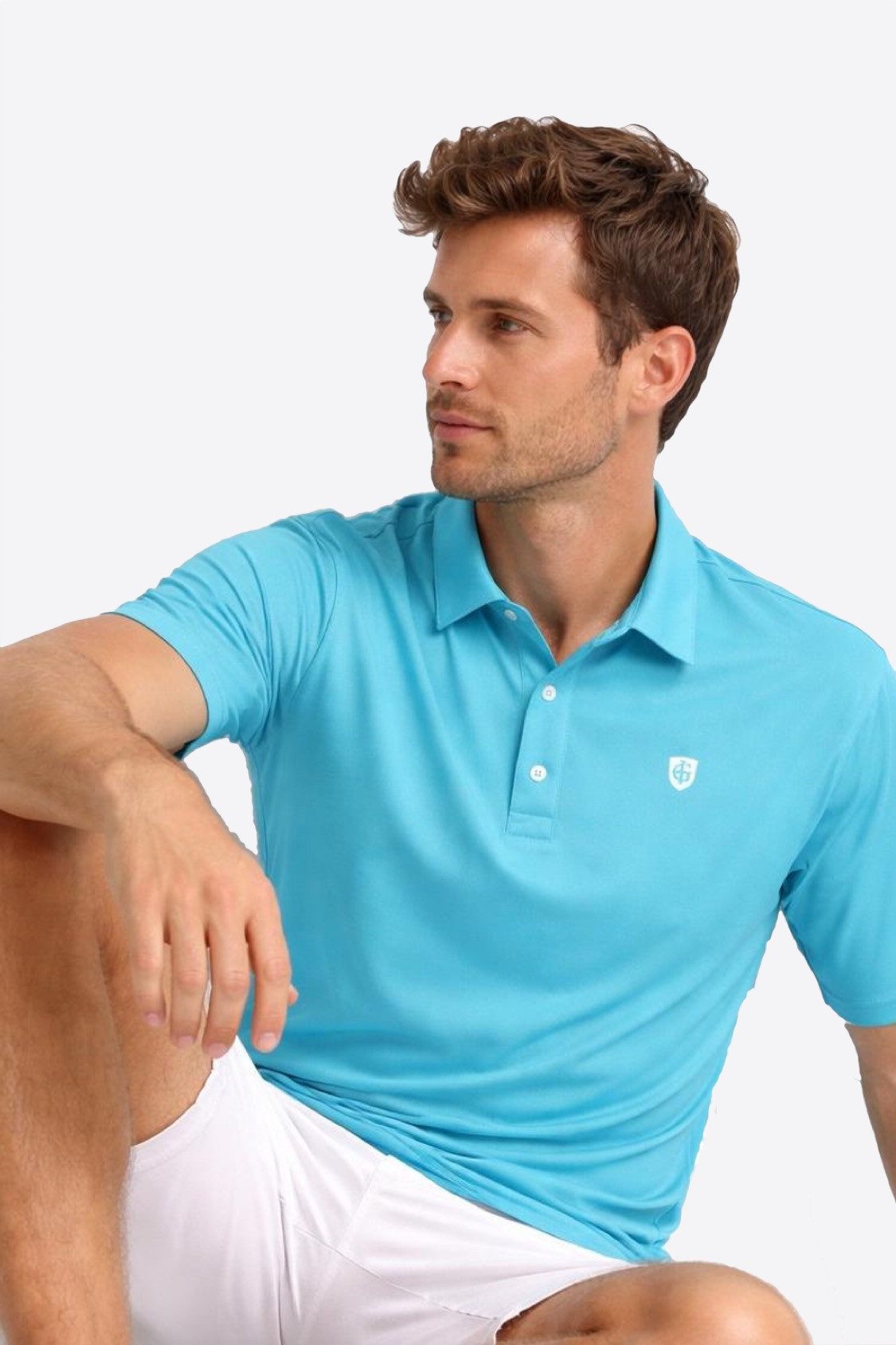 ISLAND GREEN Poloshirt Poloshirt Golfshirt Herren modisches T-Shirt Tennis Shirt Golf-Polo Funktionsmaterial mit Knopfleiste