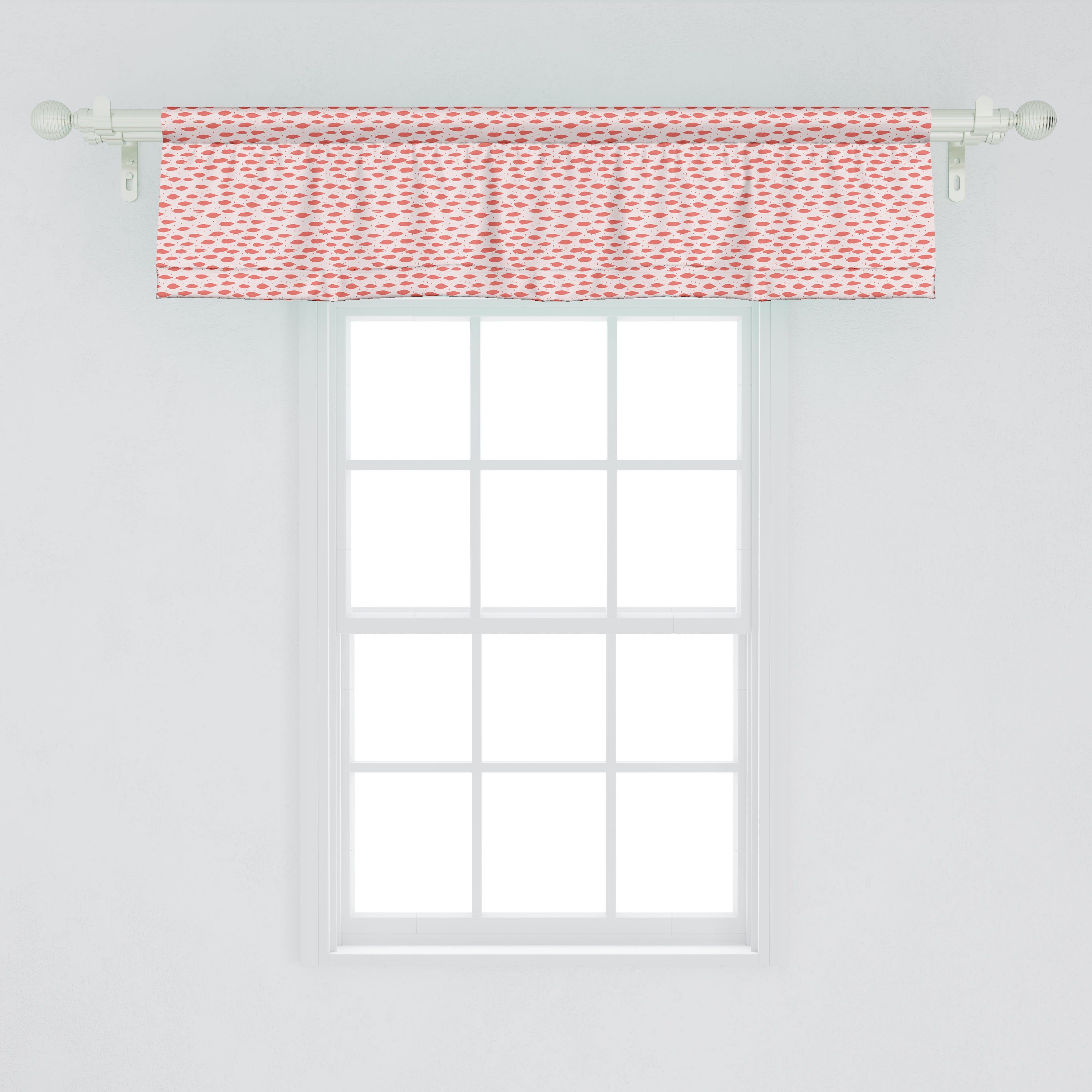 Scheibengardine Vorhang Volant für Dekor Schlafzimmer Küche Fish mit Flock Bürsten Abstrakt of Stangentasche, Microfaser, Abakuhaus
