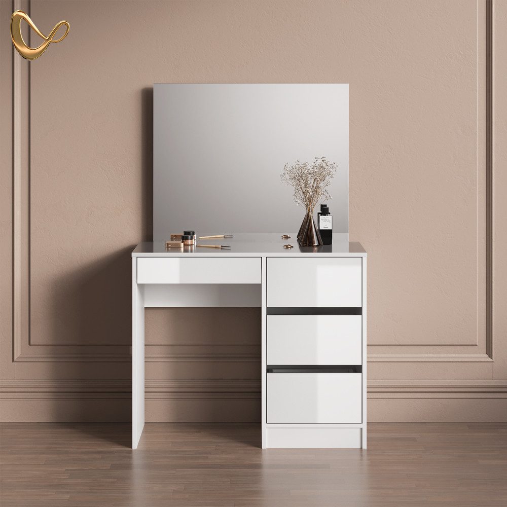 Livinity® Schminktisch Imola, Weiß/Weiß, 90 cm günstig online kaufen