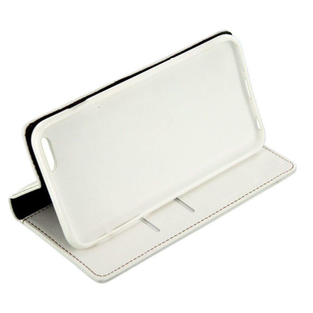 Handytasche Book Case Handyhülle für iPhone 6+, 6s+ Weiß Schutz Tasche (Book Cover)
