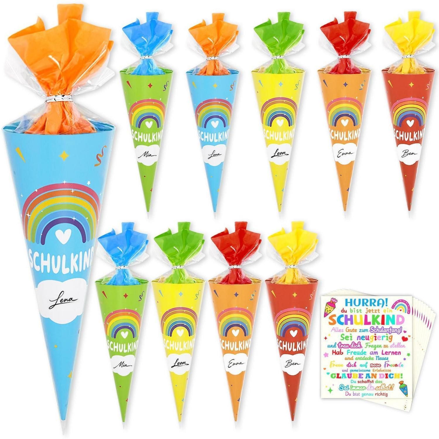 LuxusKollektion Kreativset Kleine Schultüte Mädchen Jungen 10er Set Bastelset