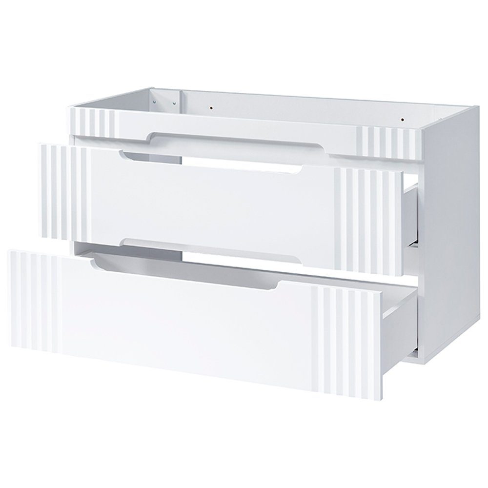 Lomadox Waschbeckenunterschrank FAIRFIELD-56 weiß, 2 Softclose-Auszüge 120/62/45,8  cm | Spiegelschränke