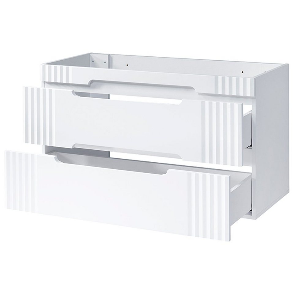 Lomadox Waschbeckenunterschrank FAIRFIELD-56 weiß, 2 Softclose-Auszüge 120/62/45,8  cm