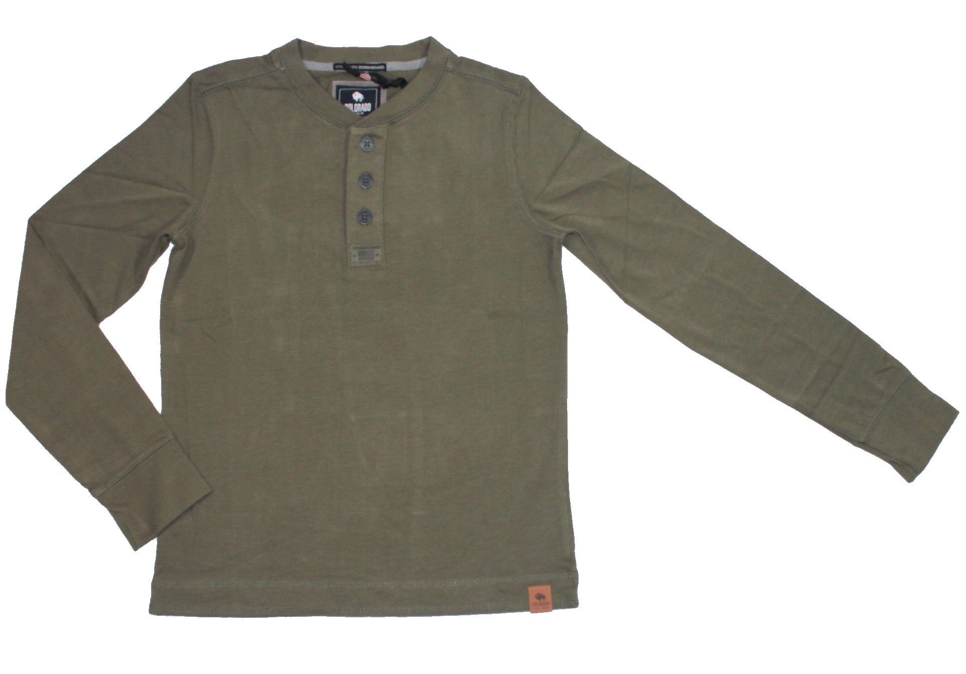 Denford army Boys Langarmshirt Colorado DENIM (1-tlg) Shirt Langarmshirt green Langarm COLORADO