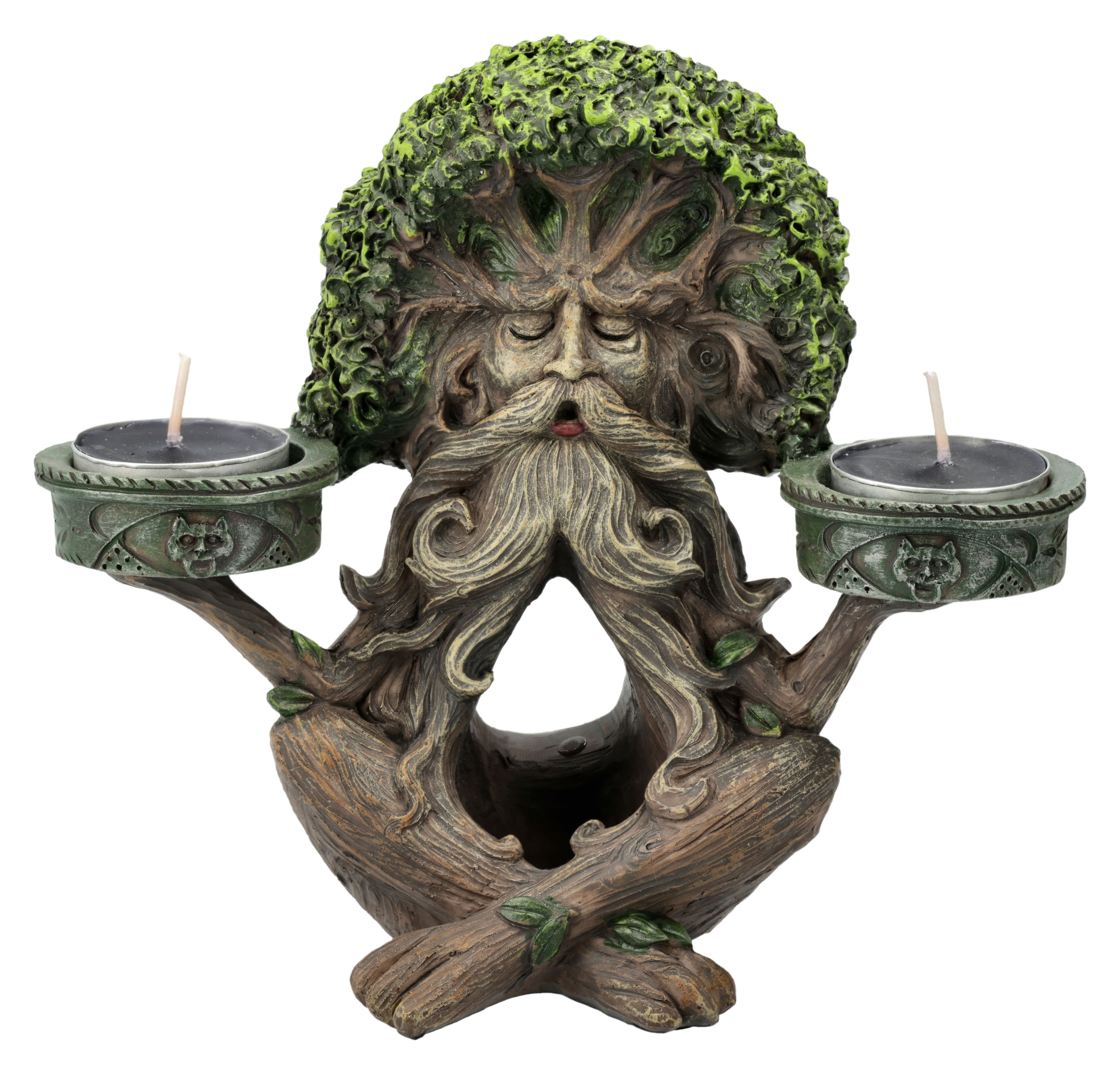 Figuren Shop GmbH Teelichthalter Baumwesen Statue – Ent Figur Räucherhalter Teelicht Sammlerfigur 17 cm