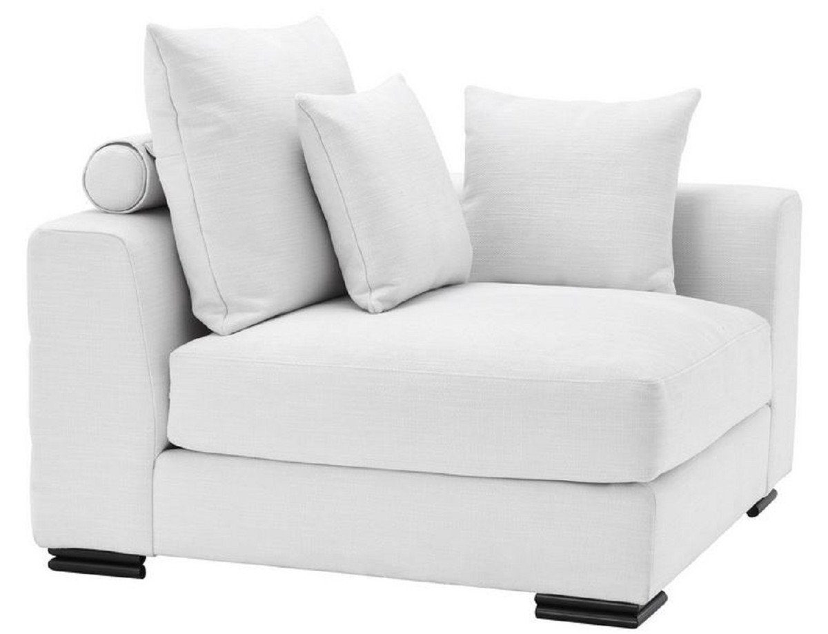 Erweiterbares Schwarz - x 90 108 H. Sofa mit Casa Luxus cm Padrino Möbel Luxus Kissen Wohnzimmer / 108 - Ecksofa Weiß Ecksofa x
