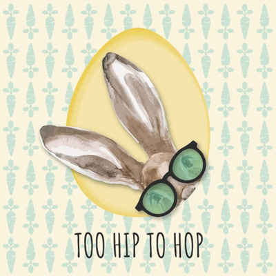 ReWu Papierserviette Osterservietten Too Hip to Hop Napkin 33x33 cm