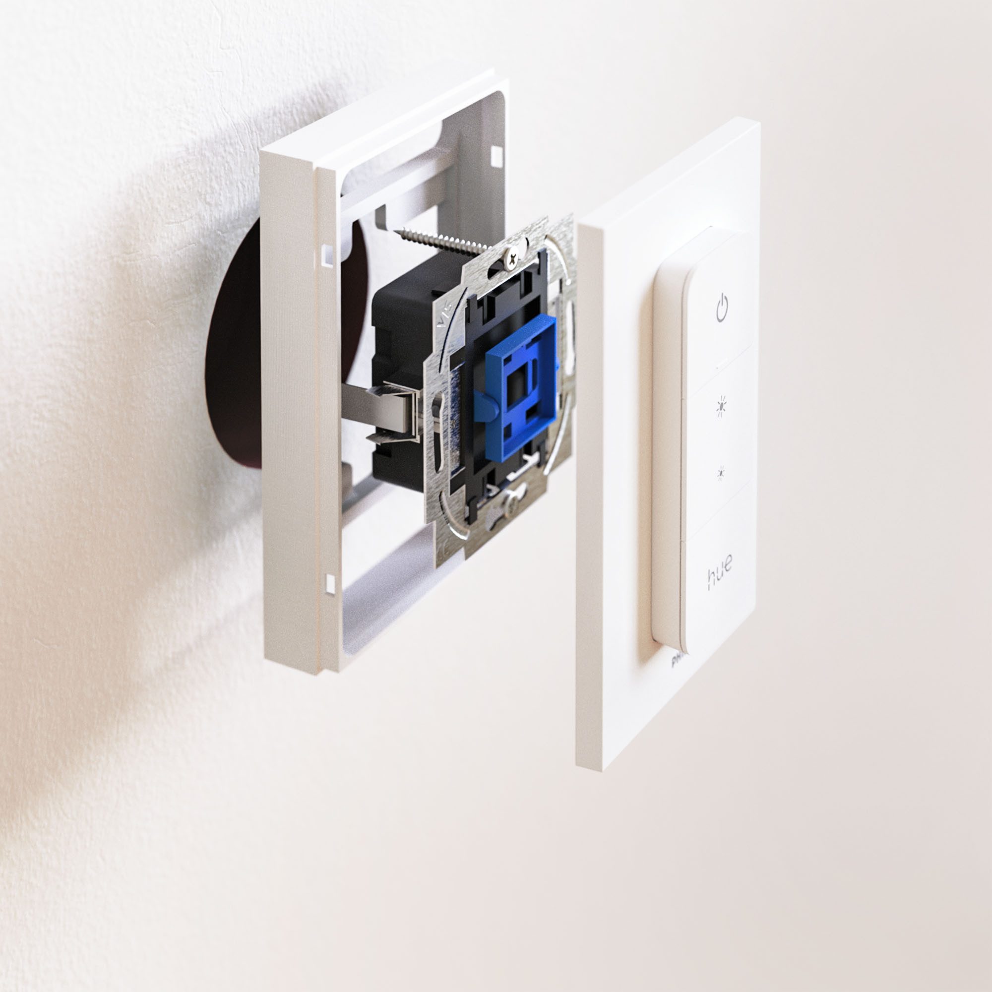 Mobilefox Lichtschalter Lichtschalter Abdeckung passend für Philips Hue Dimmer Switch V2