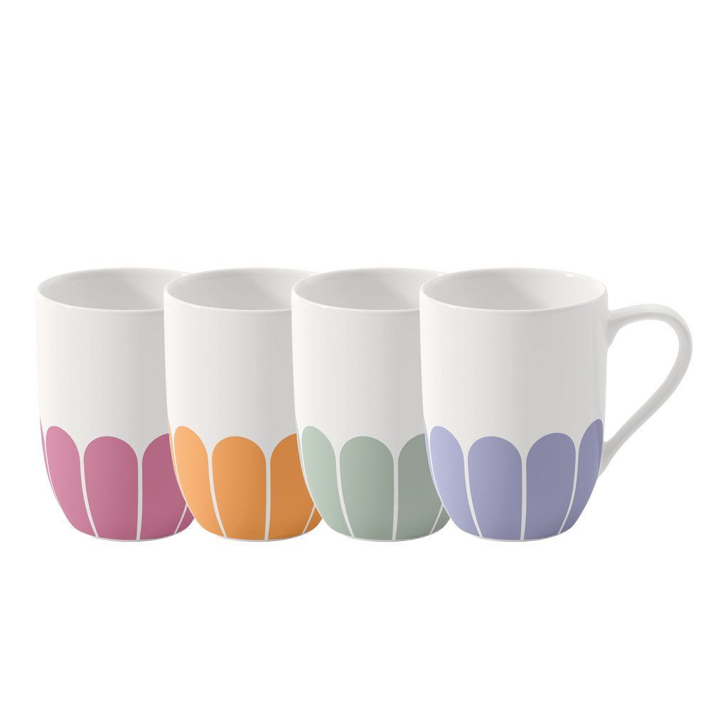 Tasse Fleur couleur Henkelbecher 4tlg. 11,5x8x10,5cm