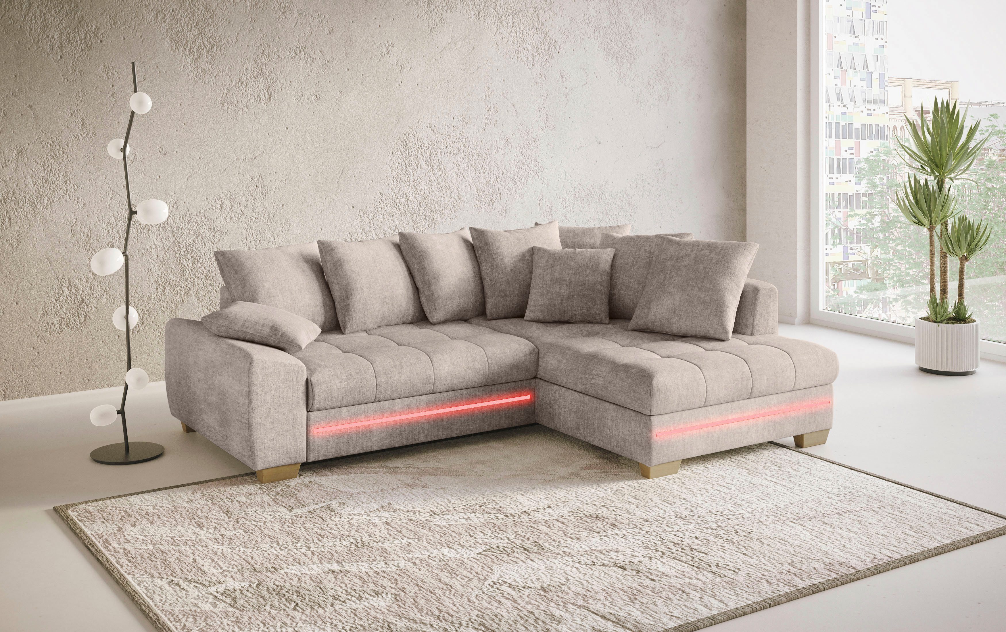Mr. Couch Ecksofa "Nikita II, L-Form" mit RGB-LED Beleuchtung, wahlweise mi günstig online kaufen