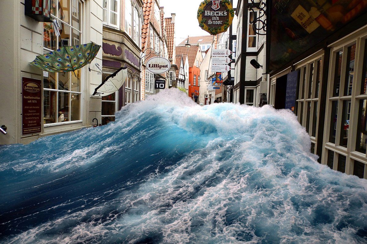 Papermoon Fototapete Überschwemmste Straße