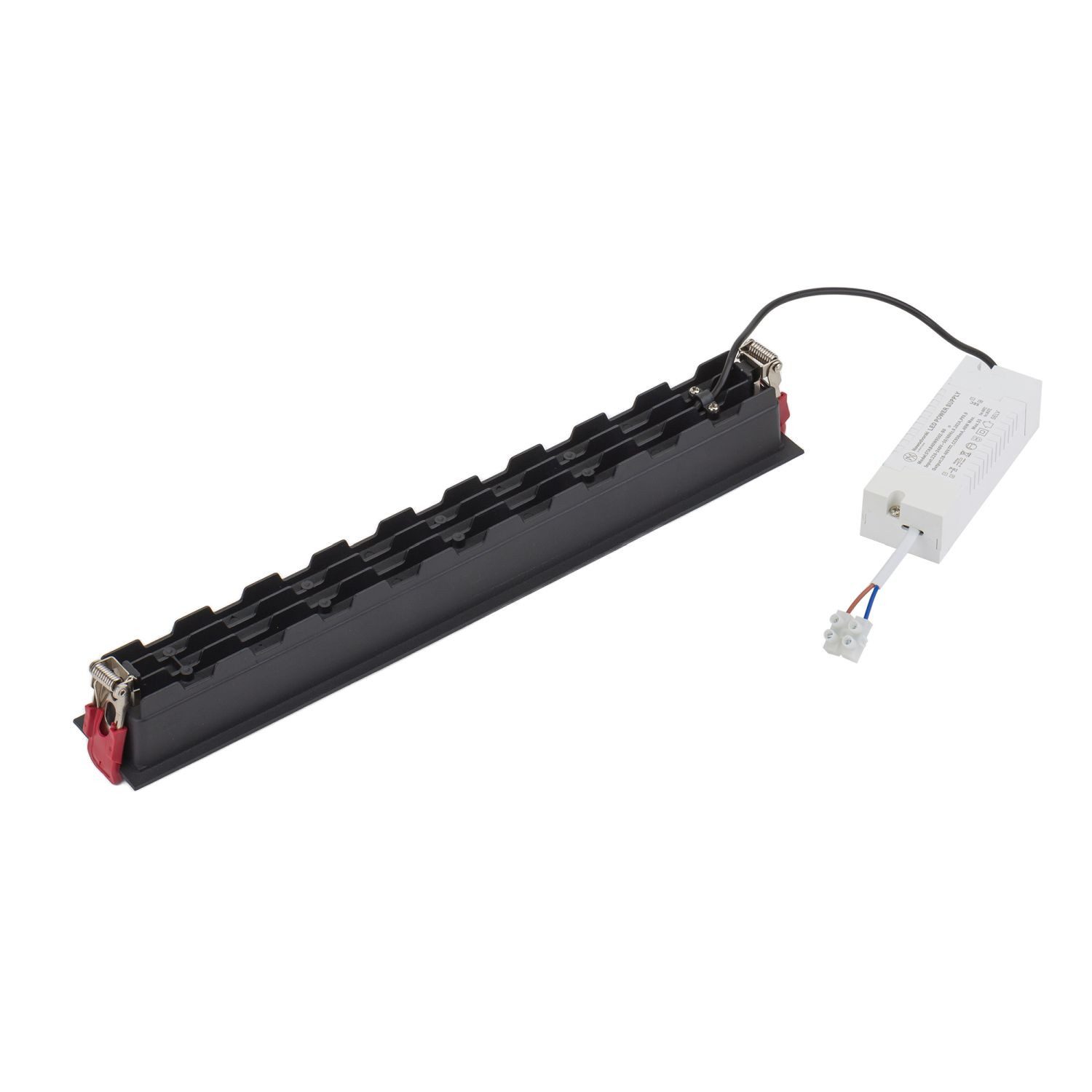 Licht-Erlebnisse Einbauleuchte FALNOR, LED fest integriert, Warmweiß, LED Aluminium Schwarz eckig 3000 K warmweißes Licht 3300 lm Modern